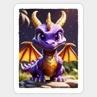 Fantasy Purple Dragon Sticker